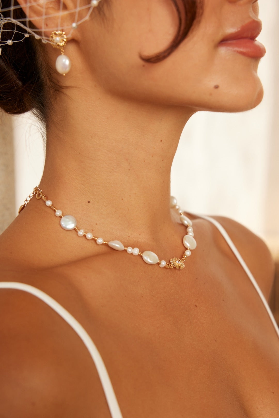 Exquisite Bloom 925 Sterling Silver Natural Pearl Necklace
