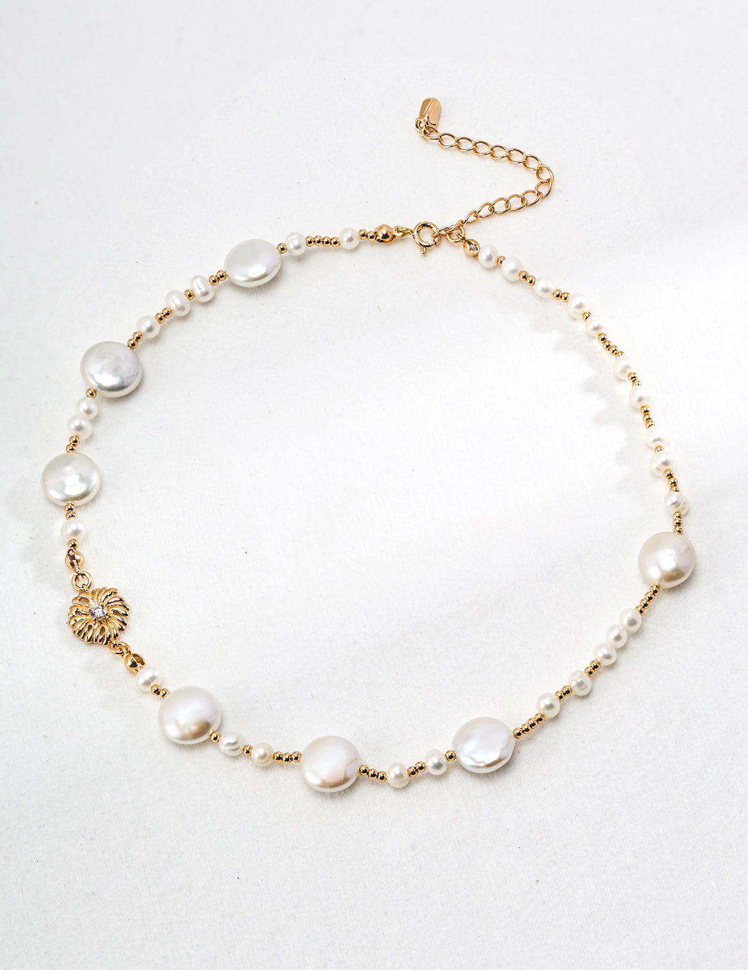 Exquisite Bloom 925 Sterling Silver Natural Pearl Necklace