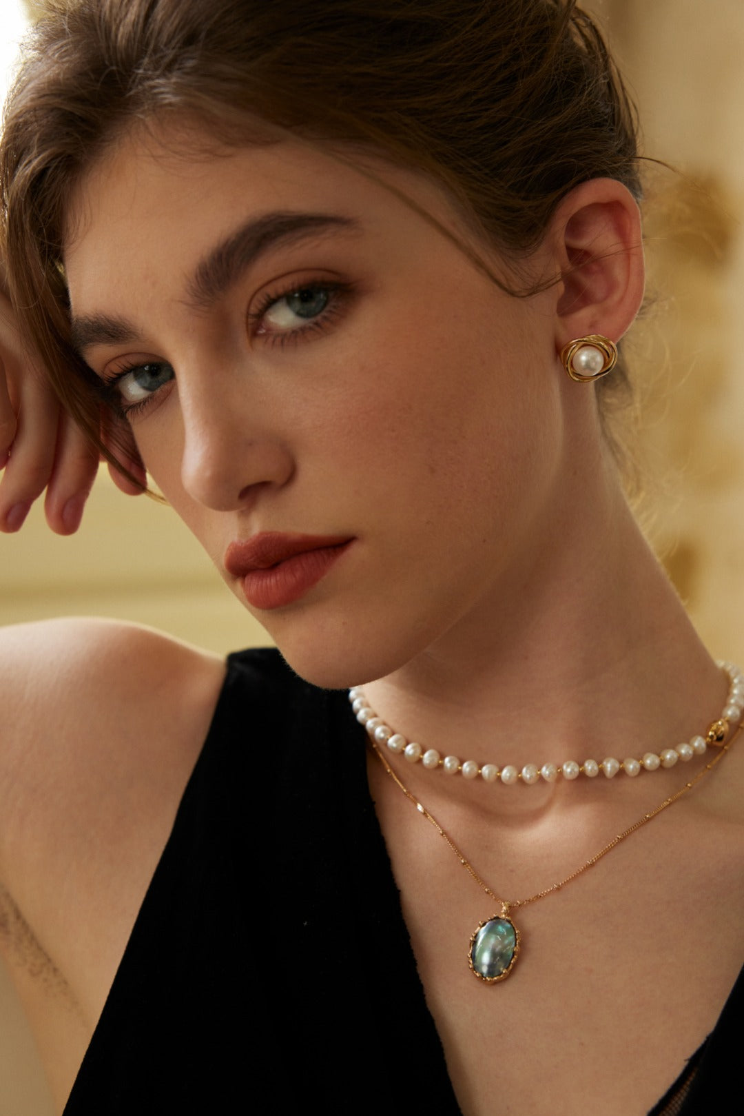 Natural Mabe Pearl 925 Sterling Silver Necklace
