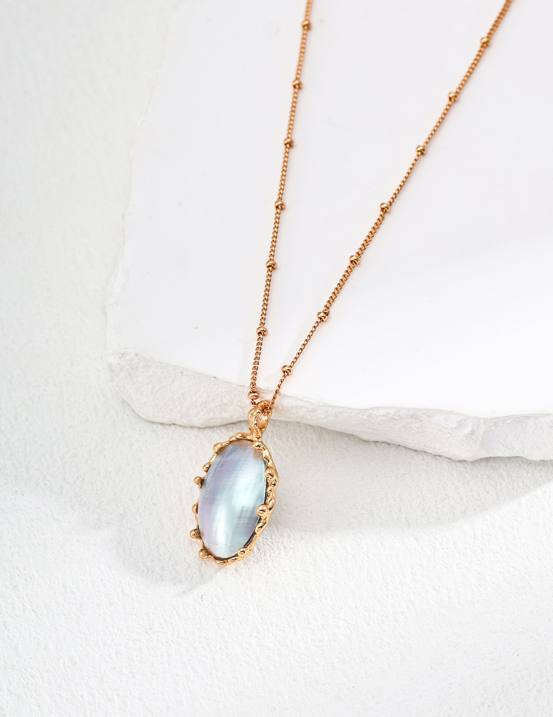 Natural Mabe Pearl 925 Sterling Silver Necklace