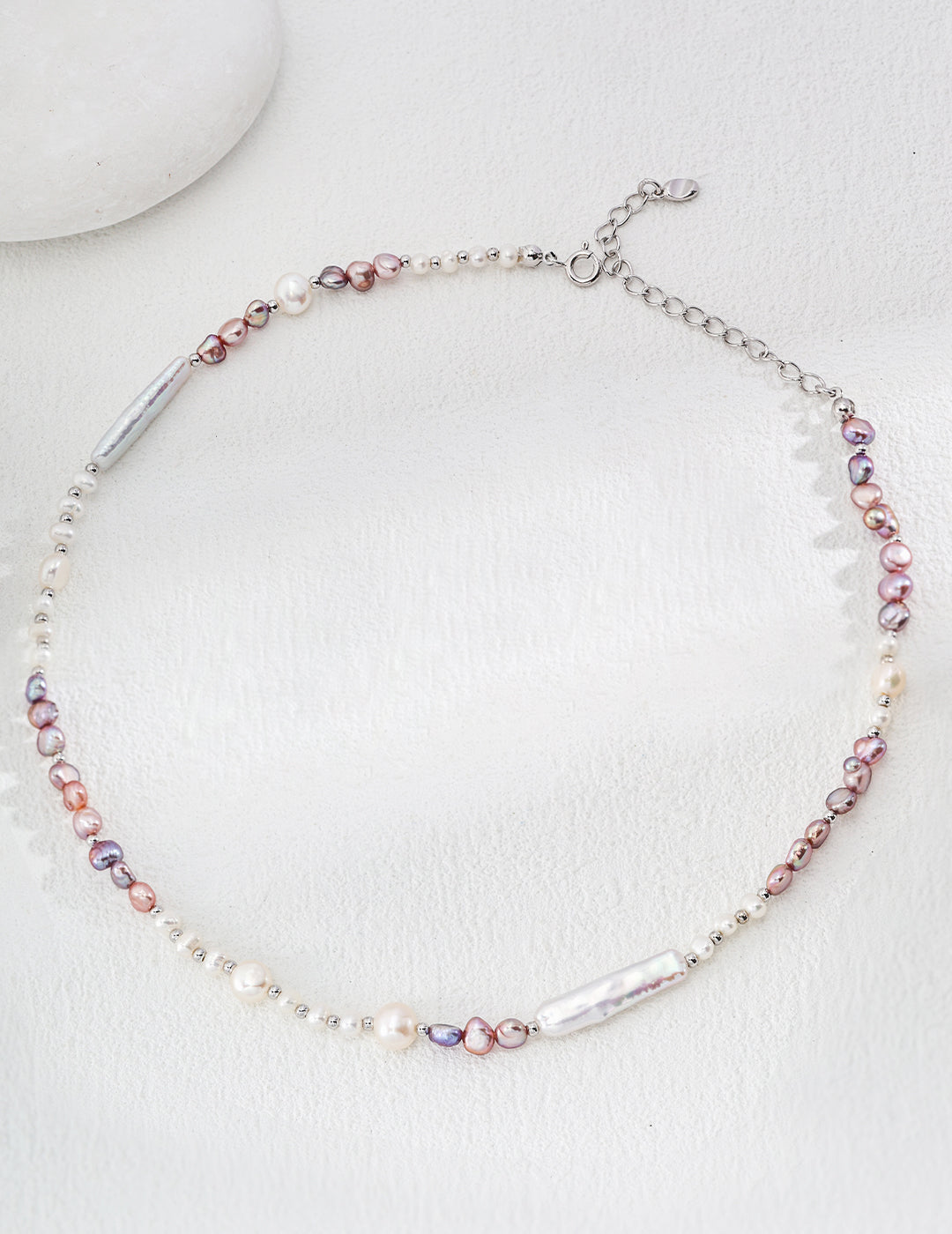Aurora Glow 925 Sterling Silver Natural Pearl Necklace