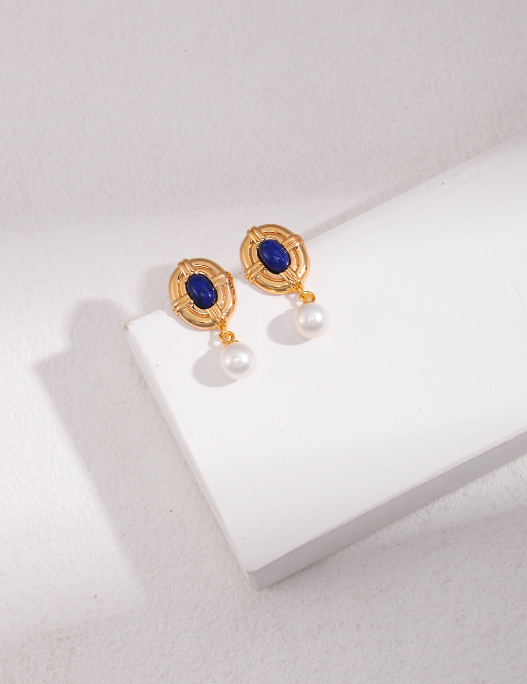 Regal Grace 925 Sterling Silver Lapis Lazuli & Pearl Jewelry Set