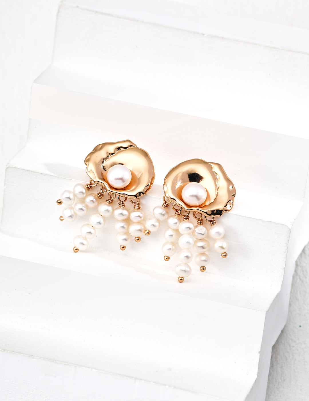 Garden Bloom 925 Sterling Silver Pearl Earrings & Bracelet Set
