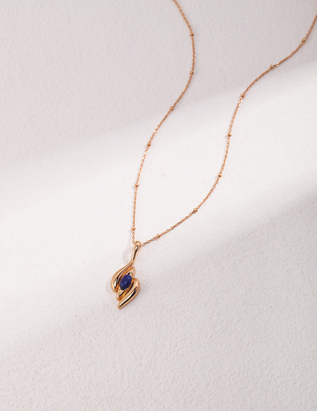 Lapis Flame 925 Sterling Silver Vintage Pendant Necklace