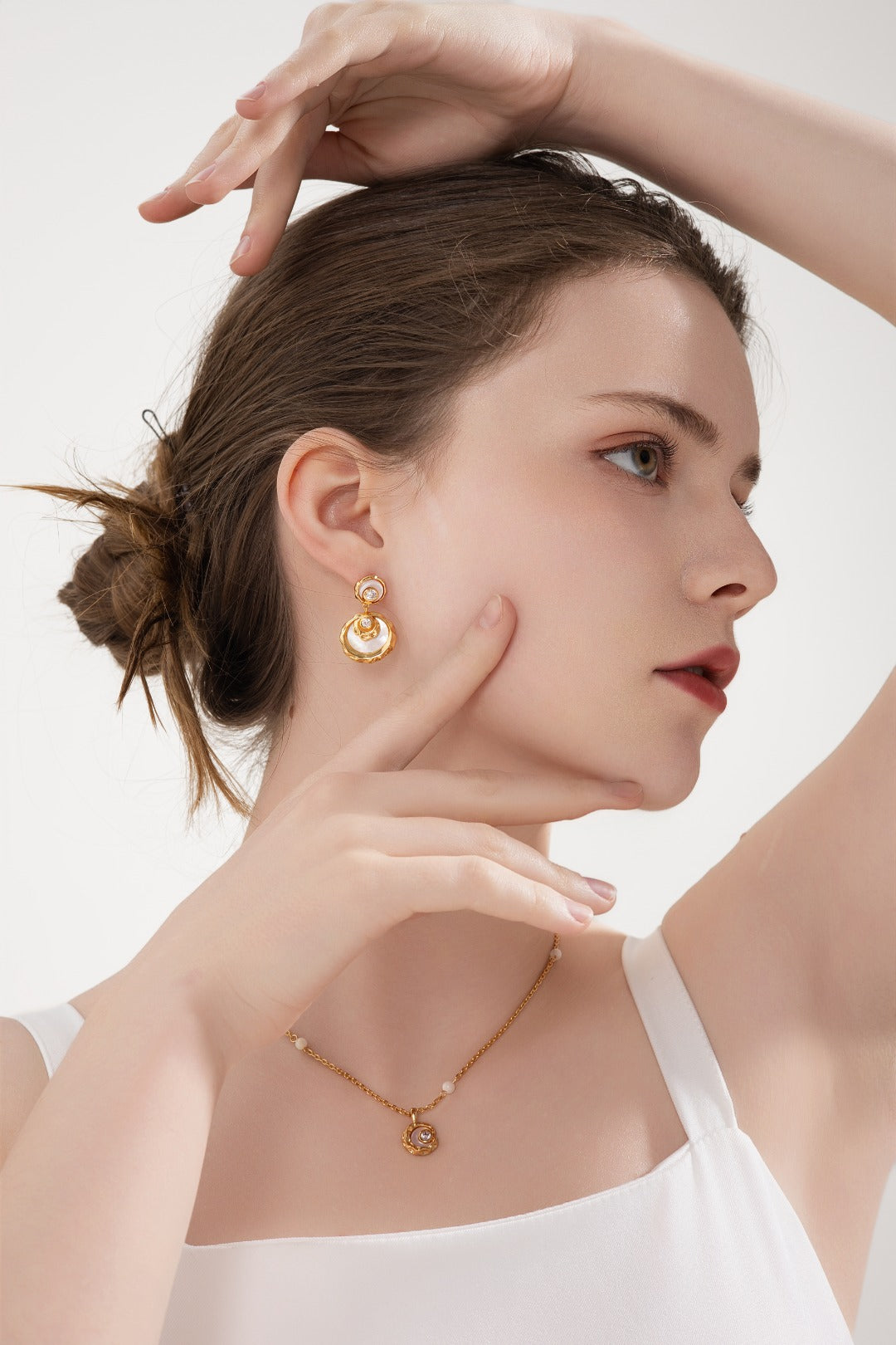 S925 Elegant Wave Pearl Jewelry Set