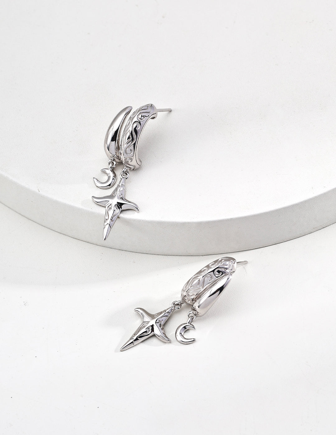 Celestial Prophecy Jewelry Set – 925 Silver Pearl Necklace & Earrings