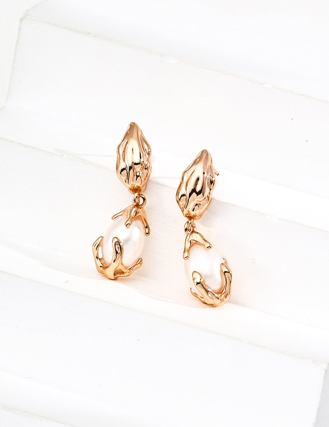 S925 Baroque Pearl Drop Earrings – Organic Elegance