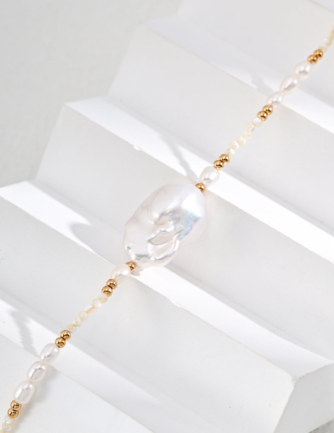 Baroque Pearl Drop Earrings & Pendant Necklace Set | S925 Sterling Silver Minimalist Shell Jewelry