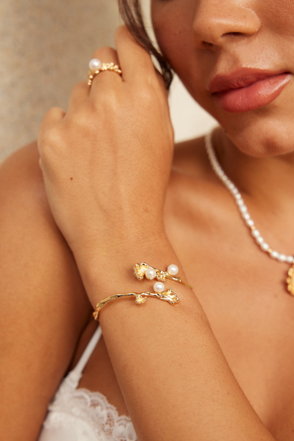 Ocean Wave Sterling Silver Pearl Bracelet | Elegant & Serene