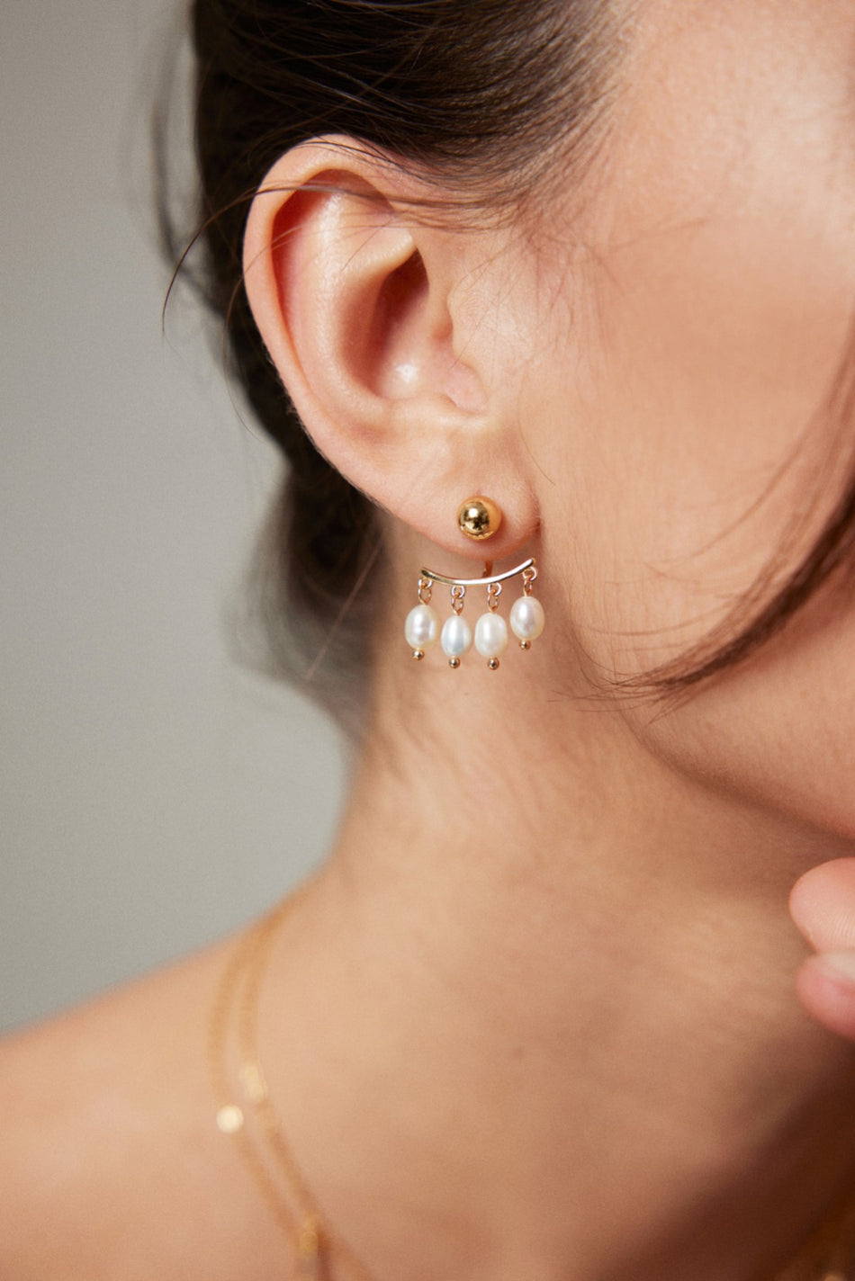 Sterling Silver Natural Rice Pearl Earrings | Roman Holiday Charm