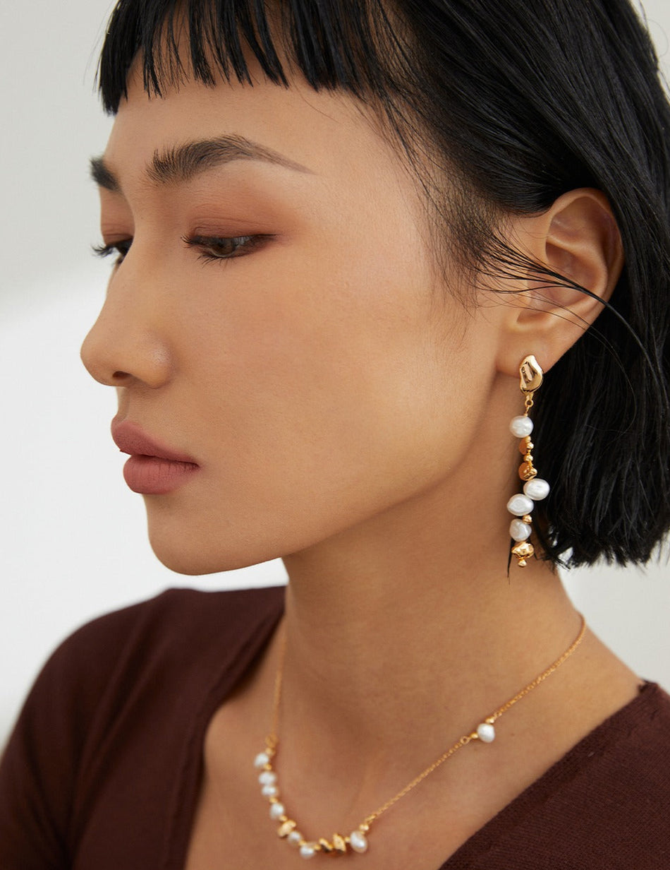 Sterling Silver Natural Pearl Earrings | Effortless Elegance | French Minimalism