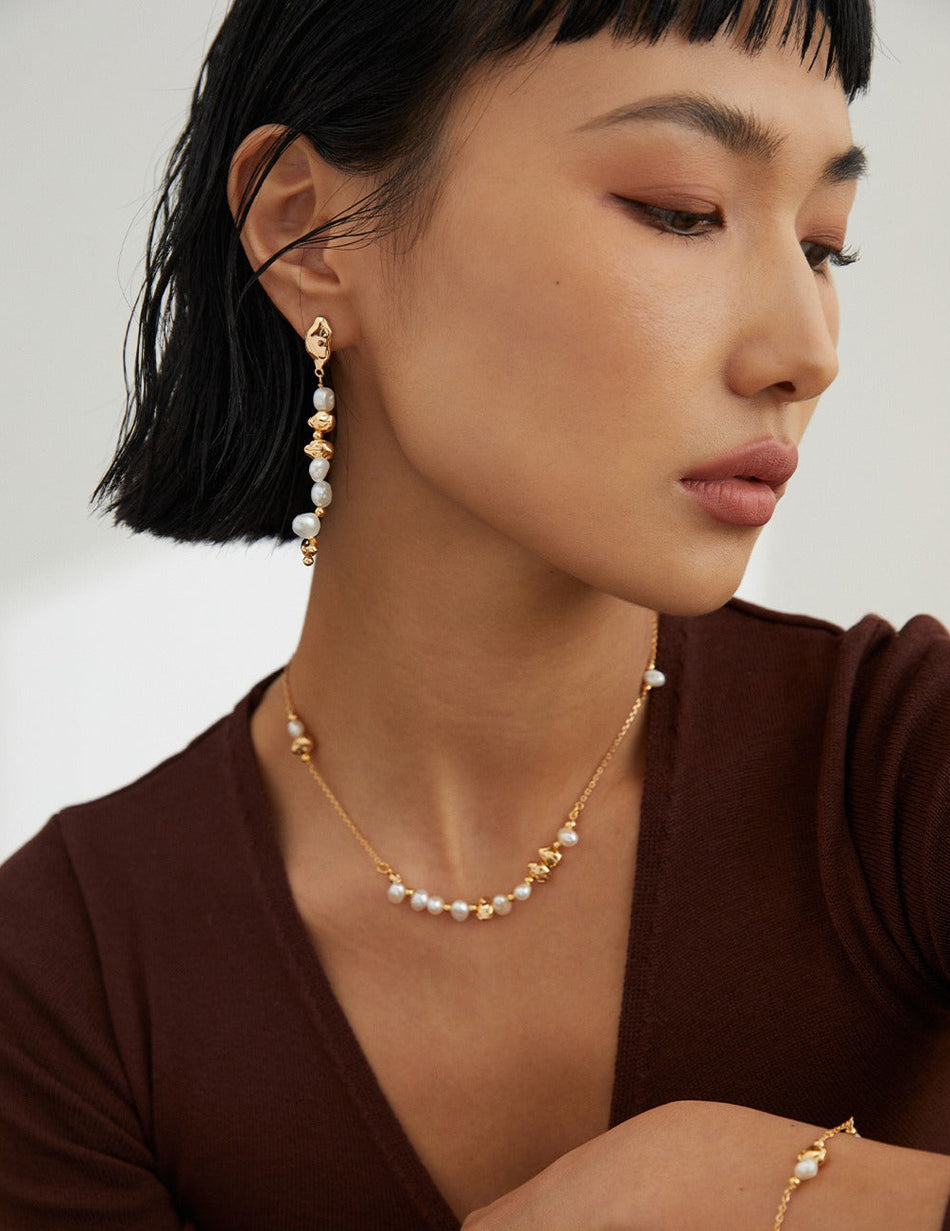 Sterling Silver Natural Pearl Earrings | Effortless Elegance | French Minimalism