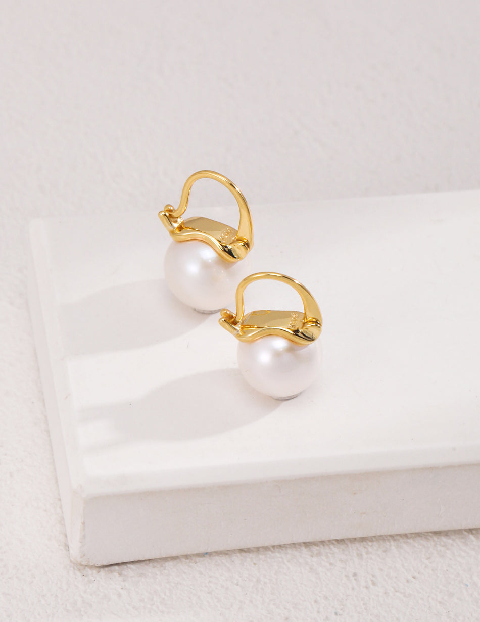 Natural Pearl Hoop Earrings | Timeless Elegance | Classic Simplicity