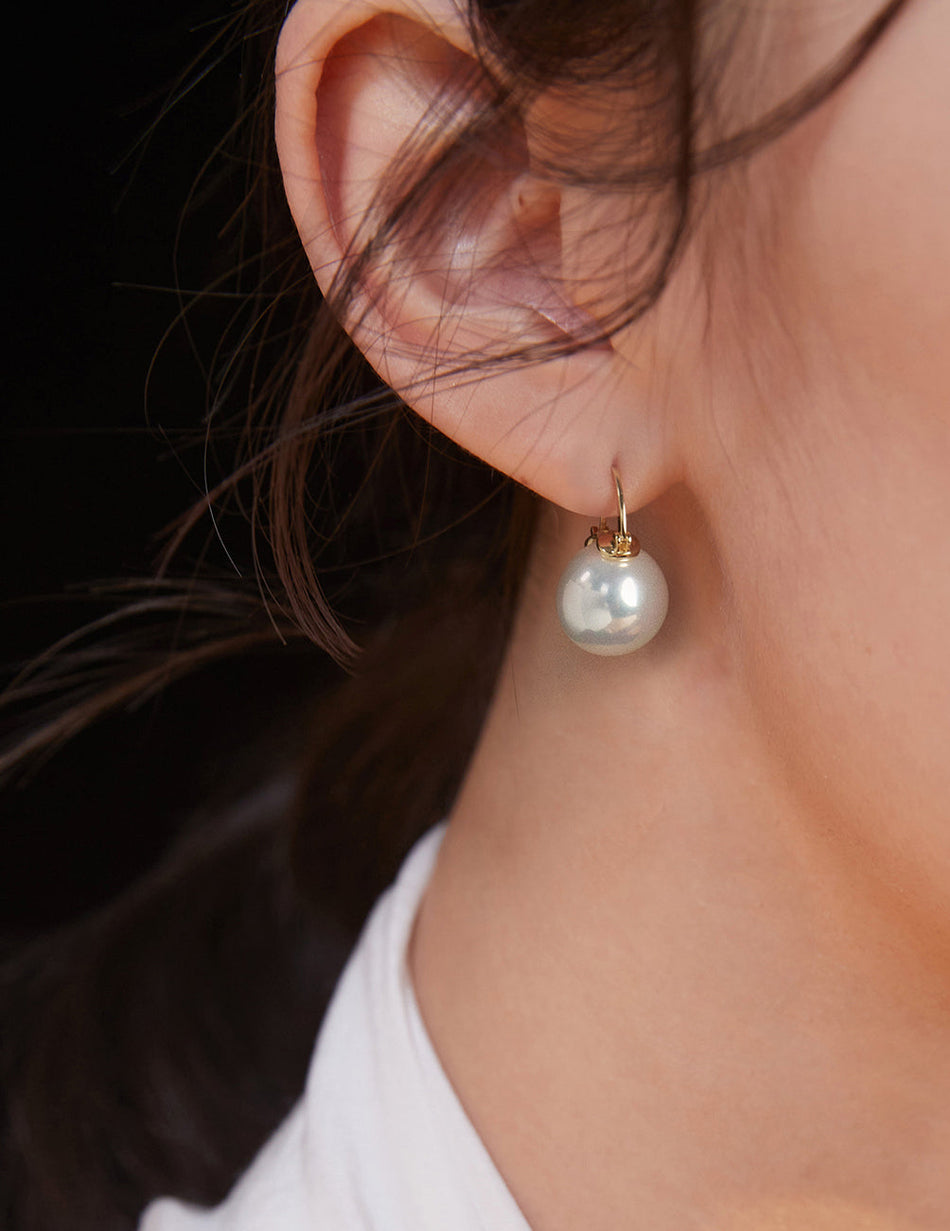 Natural Pearl Hoop Earrings | Timeless Elegance | Classic Simplicity