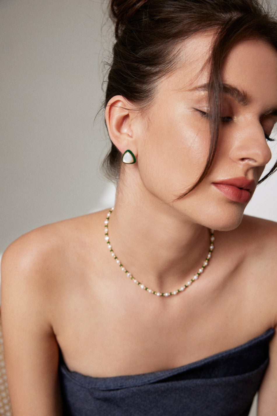 French-Inspired Sterling Silver Earrings | Mother-of-Pearl & Enamel | Timeless Elegance