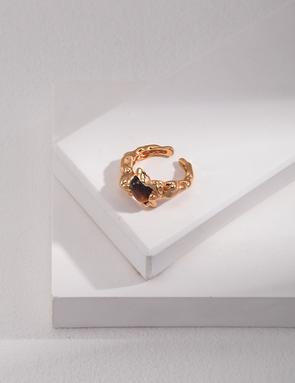 Tiger’s Eye Sterling Silver Ring | Bold & Protective | Vintage Appeal