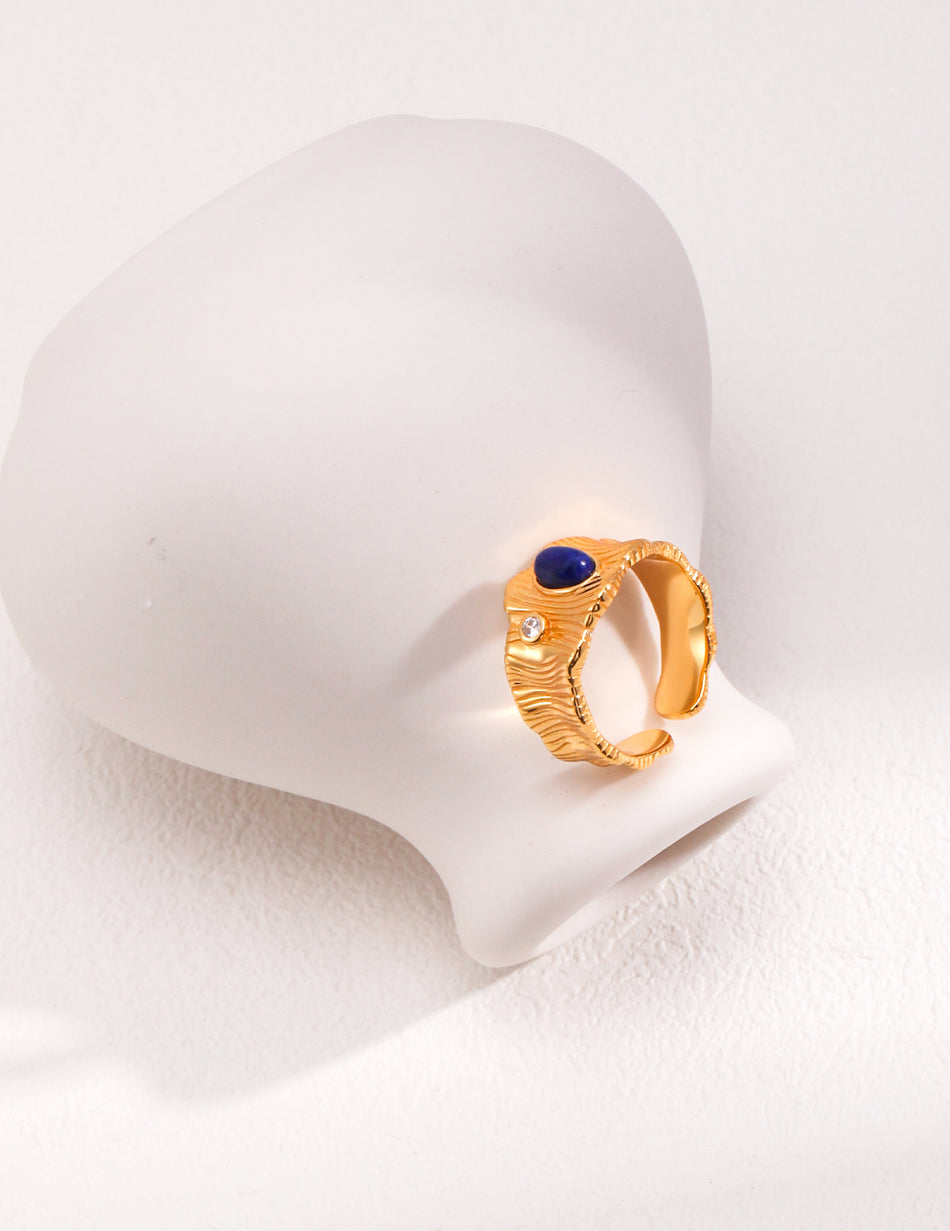 Sterling Silver Lapis Lazuli Ring | Silk Road Heritage | Vintage Elegance