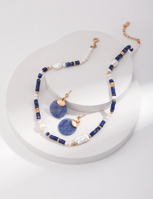 Blue Jade Fan-Shaped Drop Earrings – Elegant & Timeless