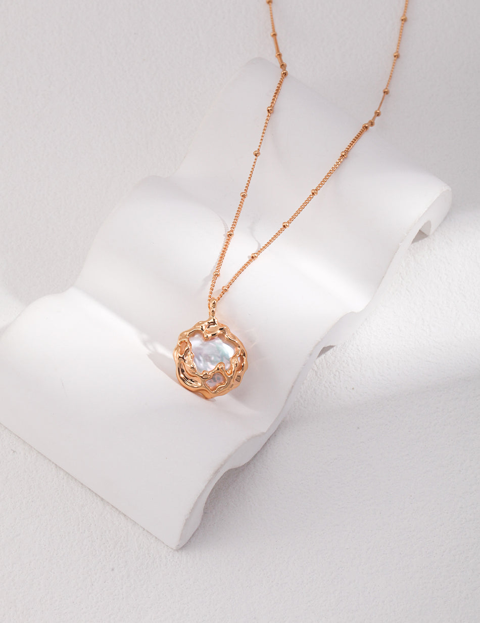 Timeless Elegance Baroque Pearl Necklace – 925 Sterling Silver