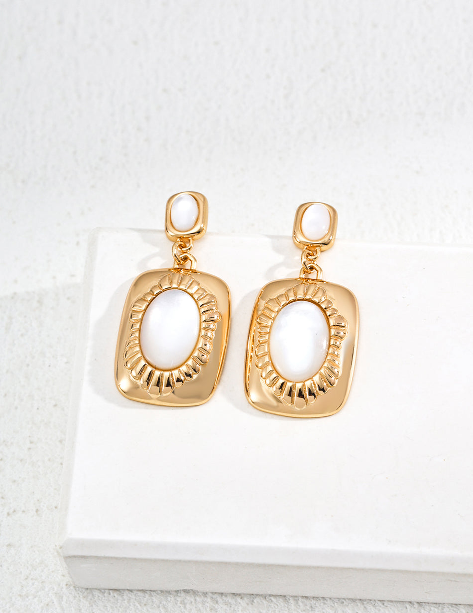 S925 Vintage Silver Wire Pearl Earrings