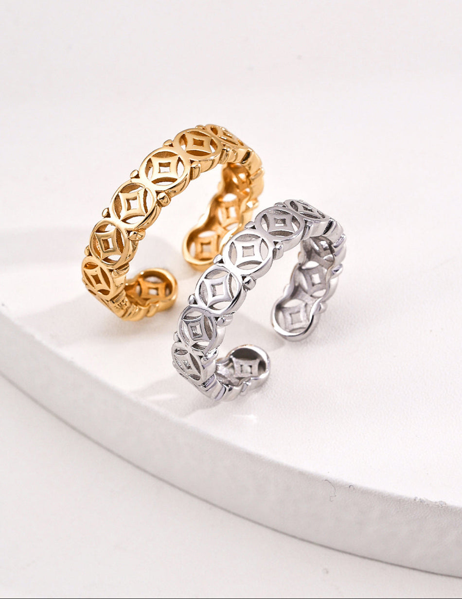 S925 Vintage Openwork Fortune Rings (Couple Or BFF Matching)