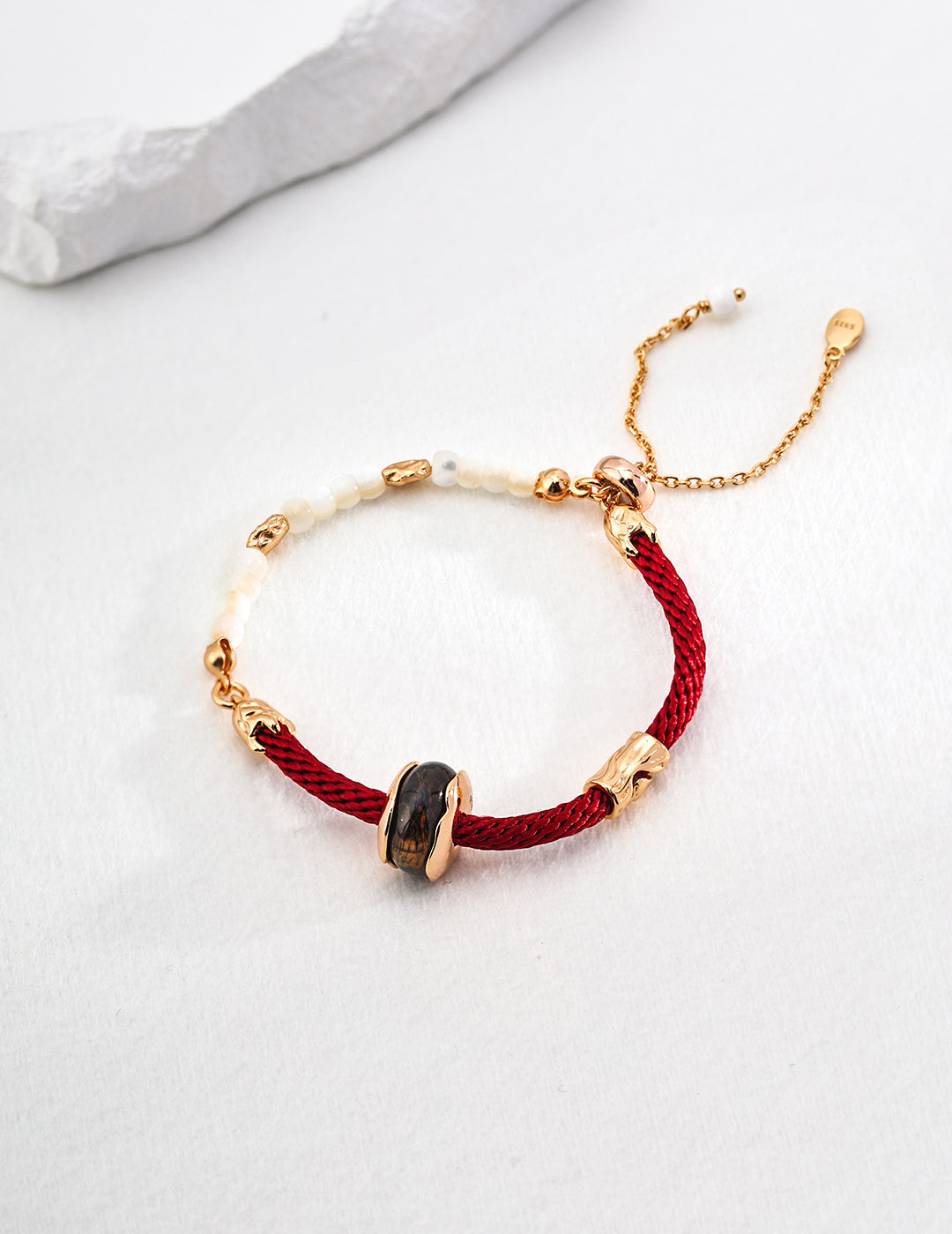 Tiger’s Eye & Pearl Woven Bracelet – Heritage Harmony Series