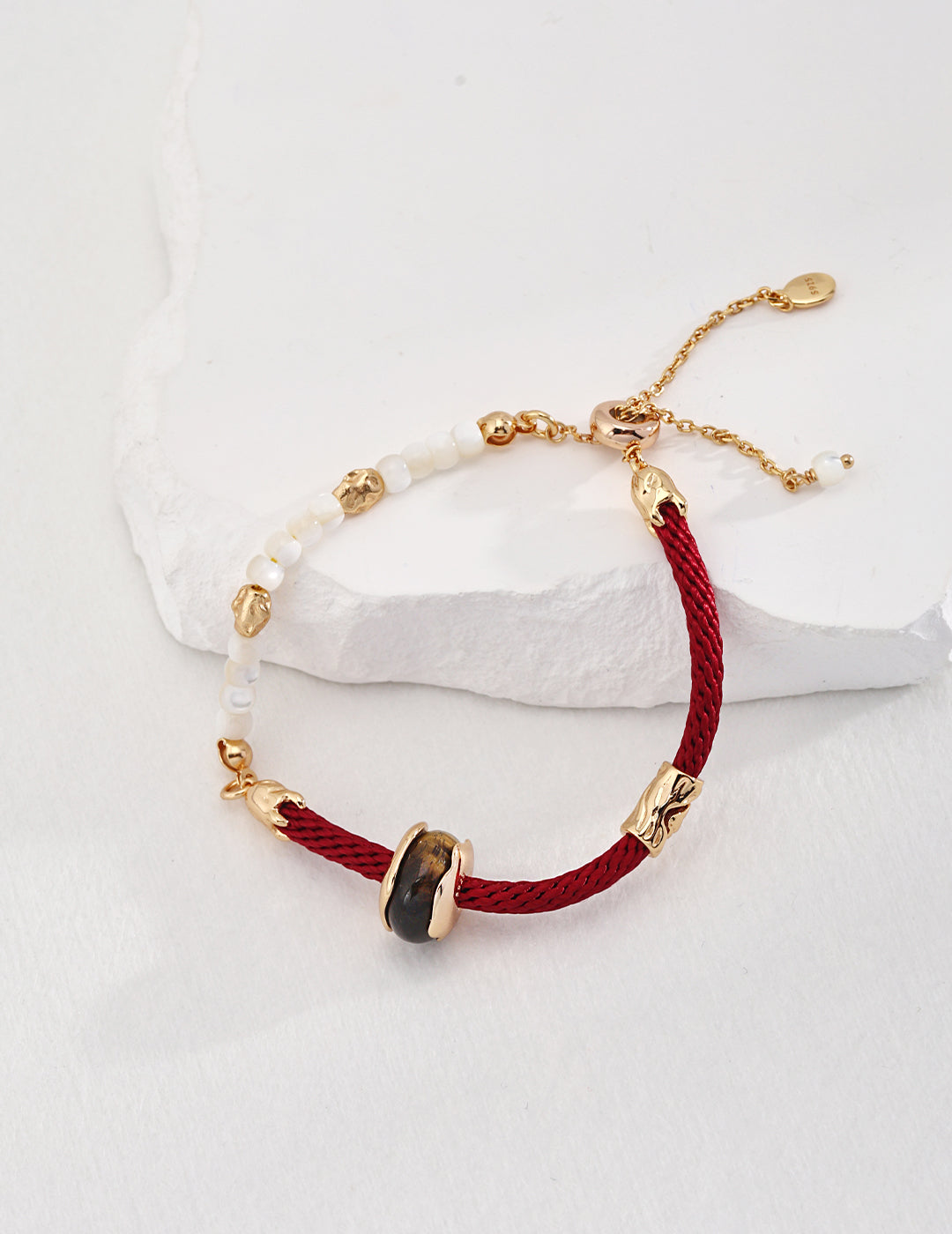 Tiger’s Eye & Pearl Woven Bracelet – Heritage Harmony Series