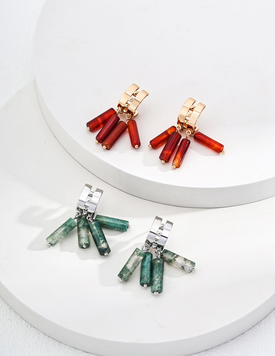 Blossom Drop: S925 Red Agate  Earrings