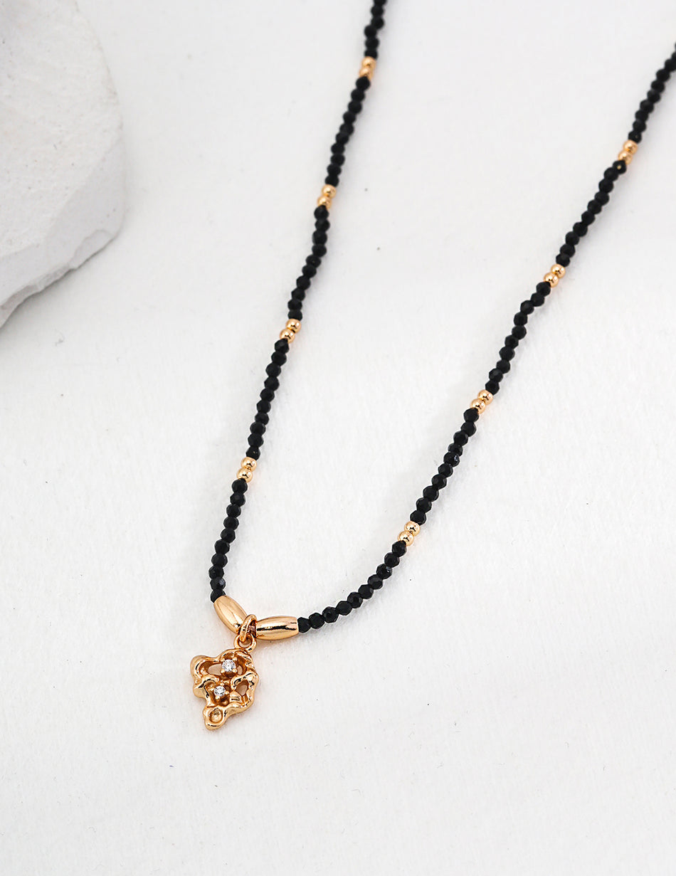 S925 Silver Black Crystal Necklace – Energy Protection & Balance