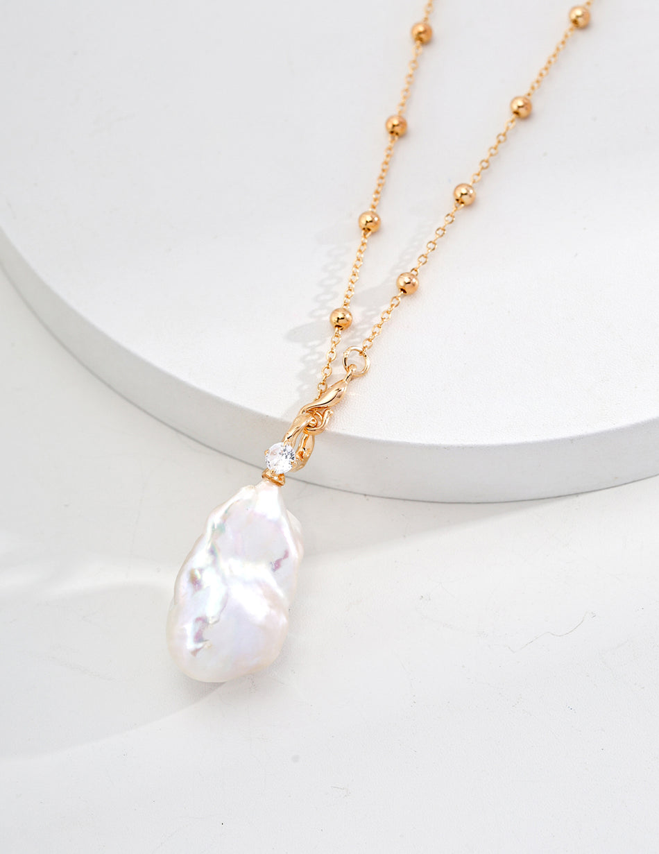 Baroque Pearl Layered Necklace – S925 Sterling Silver