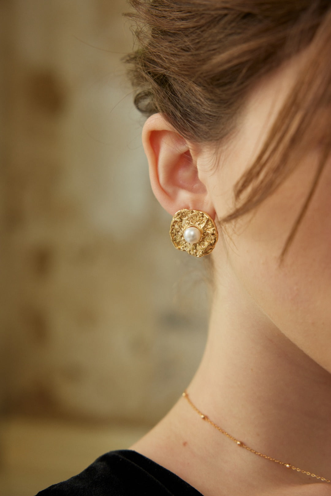 Vintage Natural Pearl Stud Earrings