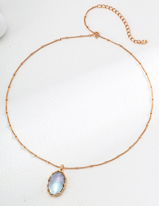 Natural Mabe Pearl 925 Sterling Silver Necklace