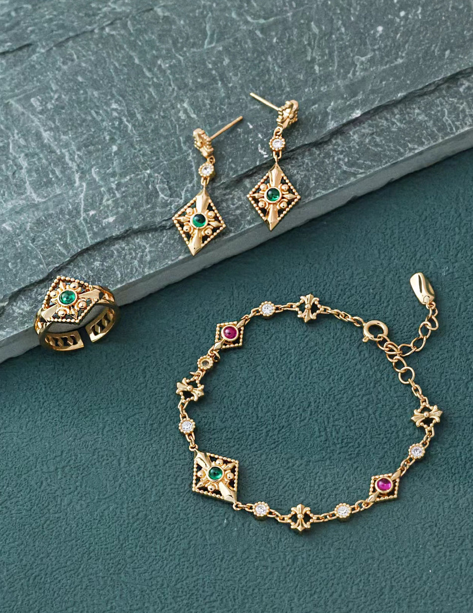 Middle Eastern-Inspired 925 Sterling Silver Jewelry Set