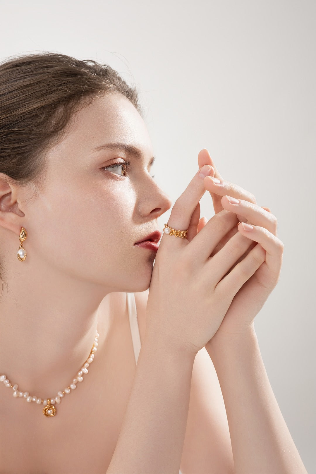 925 Sterling Silver Camellia Pearl Necklace