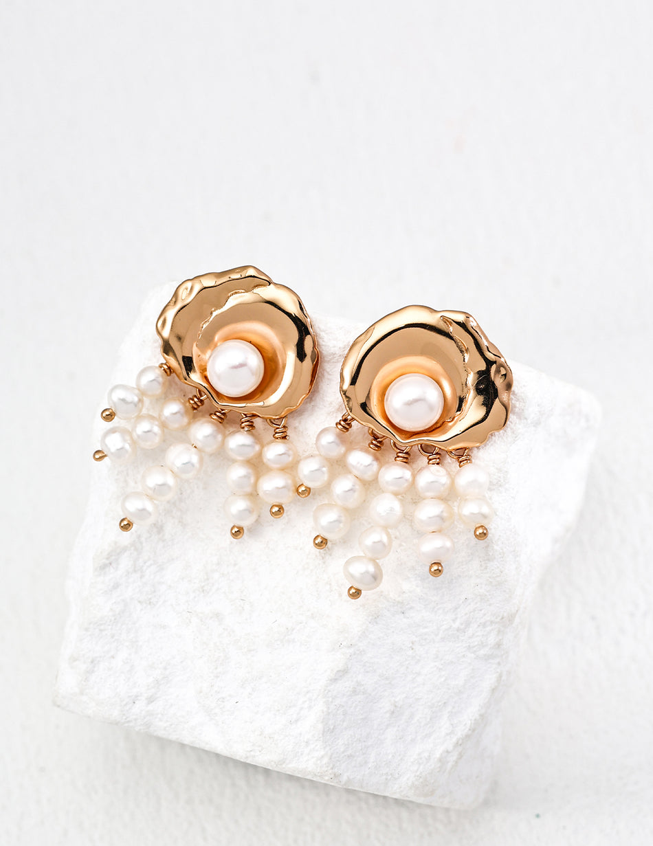 Garden Bloom 925 Sterling Silver Pearl Earrings & Bracelet Set