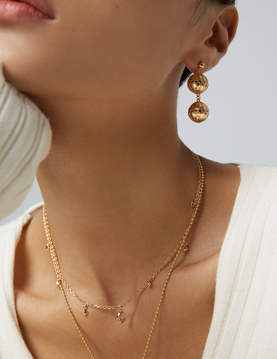 Lunar Orbit Necklace – 925 Silver Moon & Star Charm for Layering