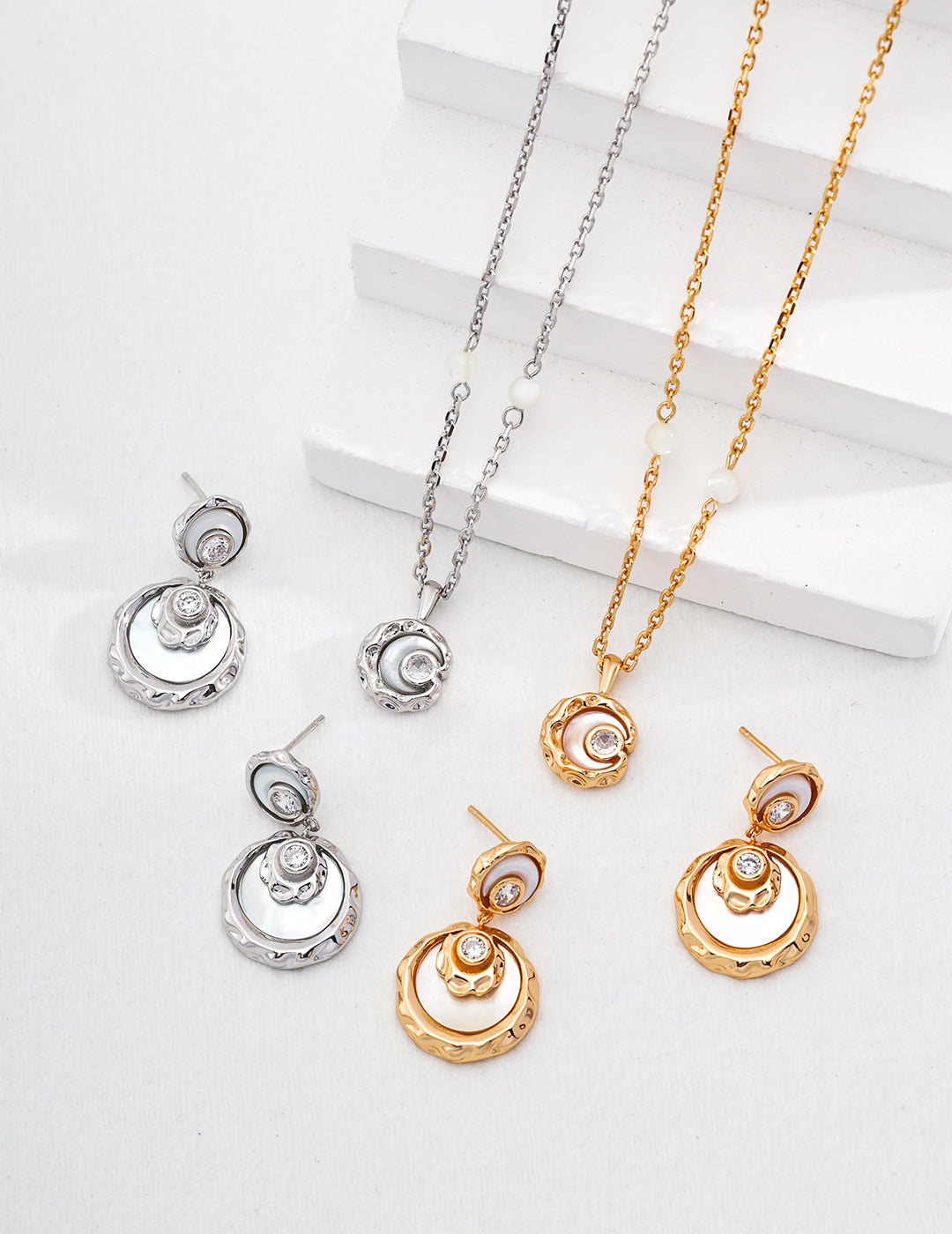 S925 Elegant Wave Pearl Jewelry Set